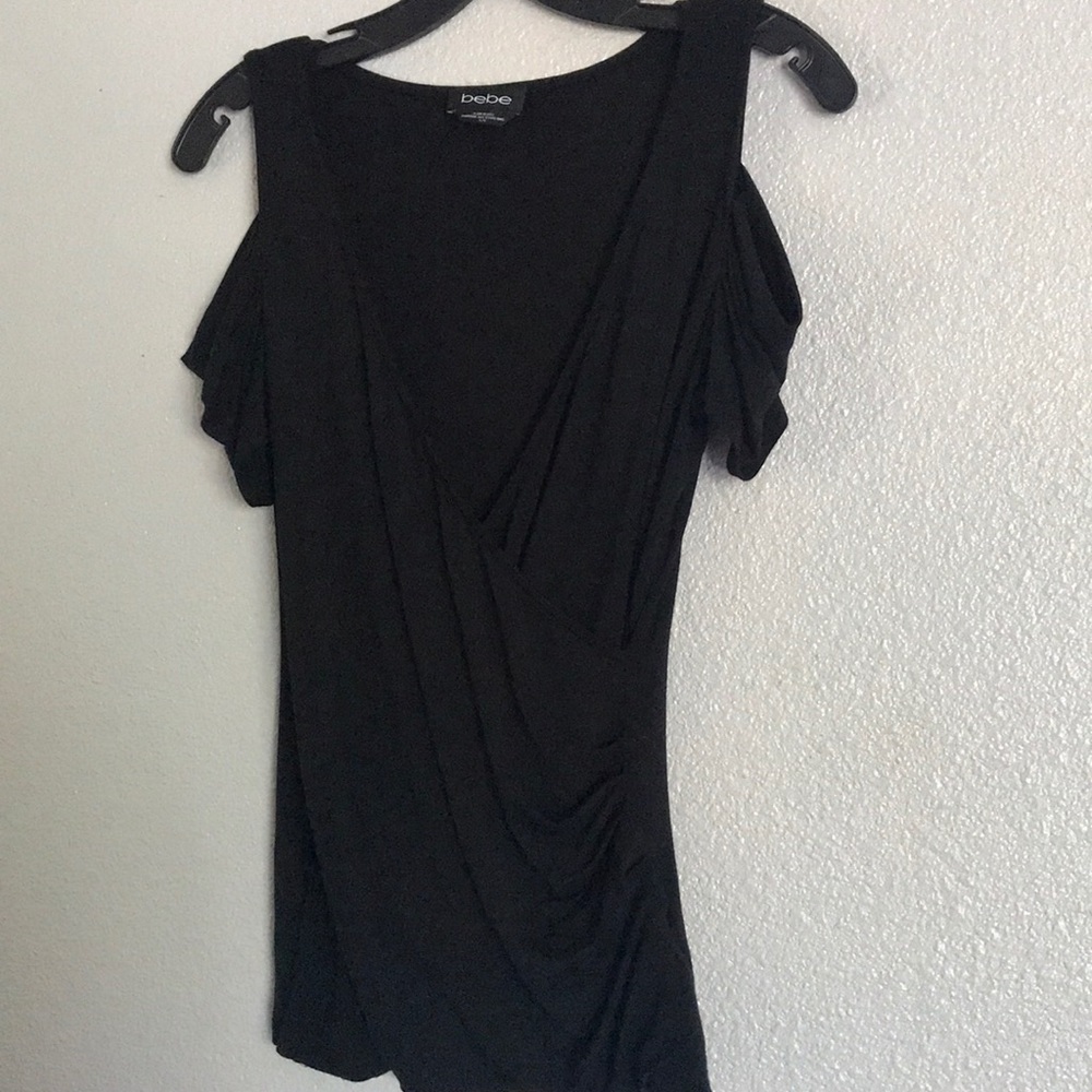 Large Bebe off the shoulder wrap top